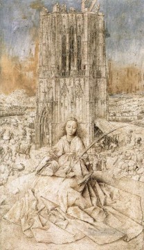 Barbara Painting - St Barbara Renaissance Jan van Eyck